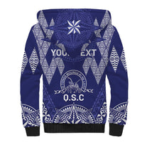 Personalised Queen Salote College Centenary Sherpa Hoodie Tongan Kupesi Pattern - Polynesian Pride
