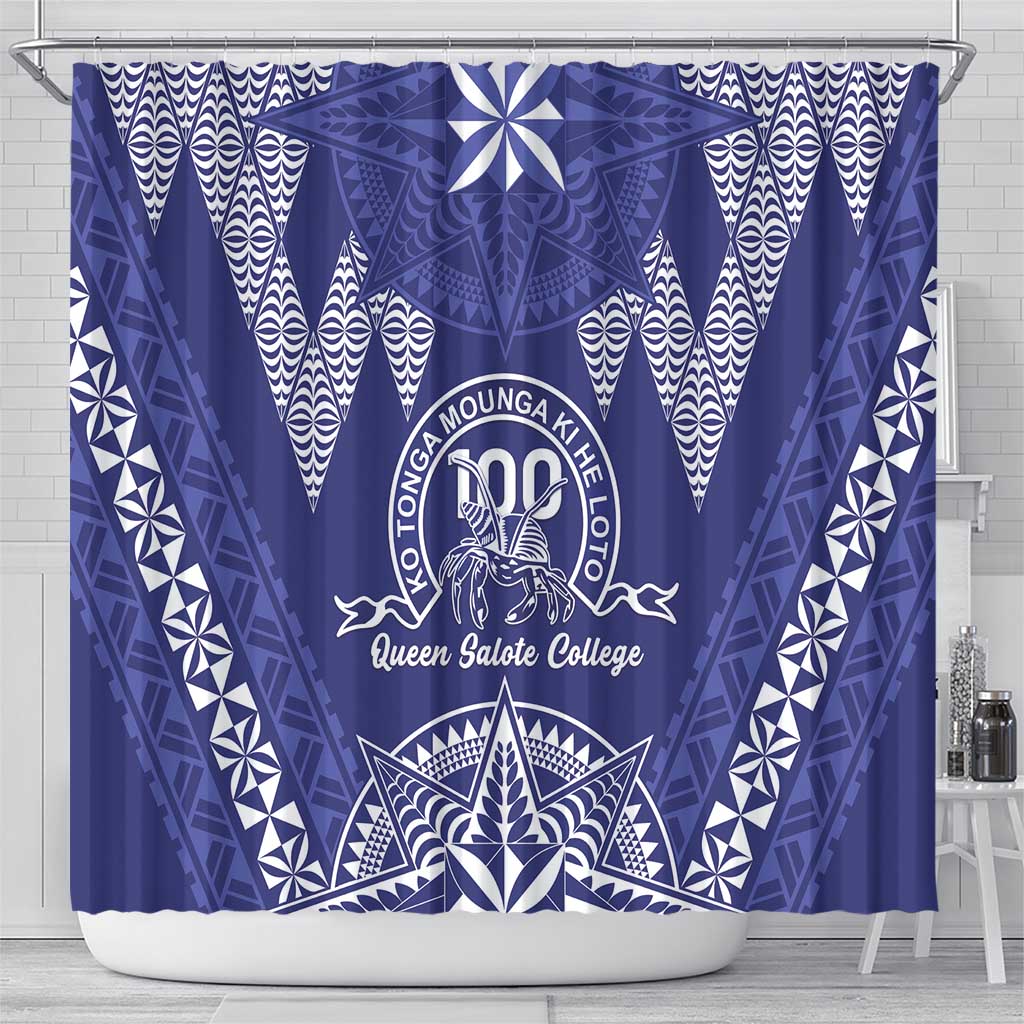 Queen Salote College Centenary Shower Curtain Tongan Kupesi Pattern LT05 - Polynesian Pride