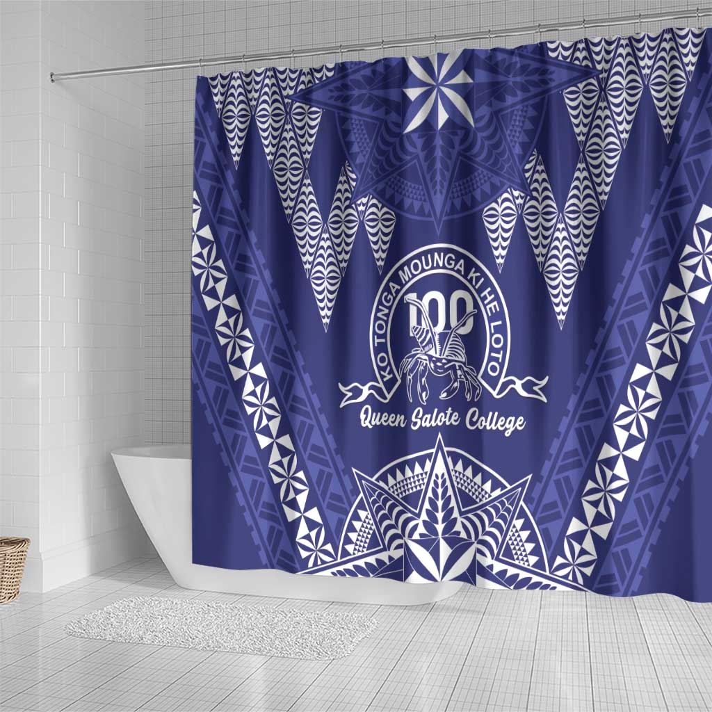 Queen Salote College Centenary Shower Curtain Tongan Kupesi Pattern LT05 - Polynesian Pride