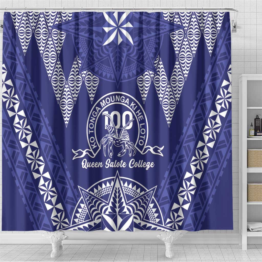 Queen Salote College Centenary Shower Curtain Tongan Kupesi Pattern LT05 - Polynesian Pride