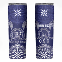 Personalised Queen Salote College Centenary Skinny Tumbler Tongan Kupesi Pattern - Polynesian Pride