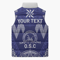 Personalised Queen Salote College Centenary Sleeveless Puffer Jacket Tongan Kupesi Pattern LT05 - Polynesian Pride