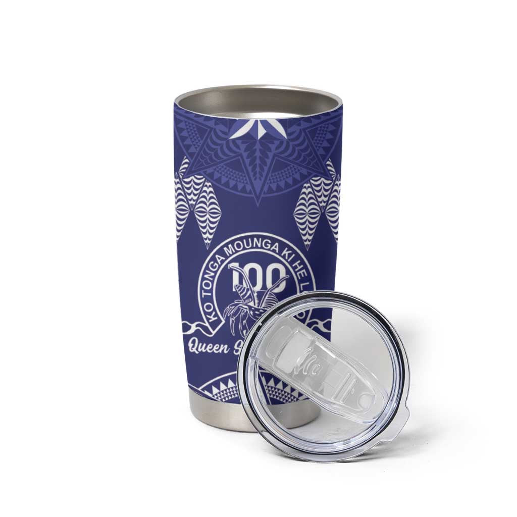 Personalised Queen Salote College Centenary Tumbler Cup Tongan Kupesi Pattern - Polynesian Pride