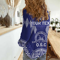 Personalised Queen Salote College Centenary Women Casual Shirt Tongan Kupesi Pattern LT05 - Polynesian Pride