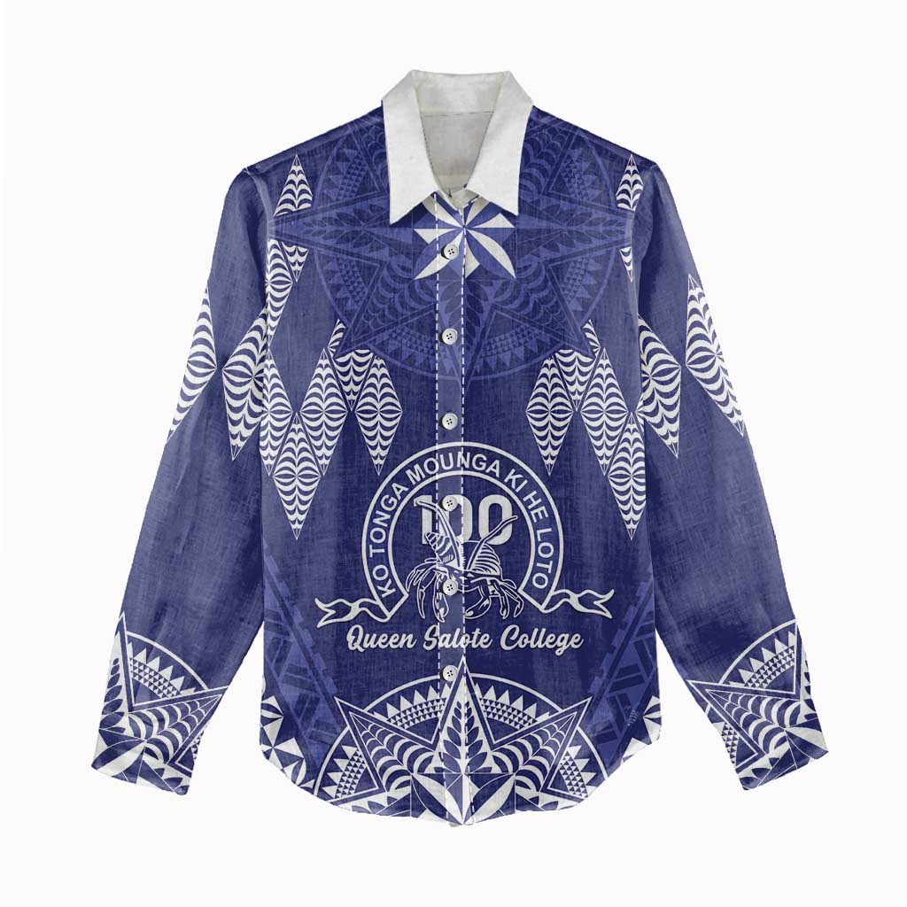 Personalised Queen Salote College Centenary Women Casual Shirt Tongan Kupesi Pattern LT05 - Polynesian Pride
