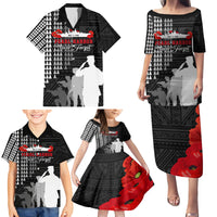 Pearl Harbor Remembrance Day Family Matching Puletasi Dress and Hawaiian Shirt USS Arizona In Memory With Polynesian Pattern LT05 - Polynesian Pride