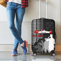 Pearl Harbor Remembrance Day Luggage Cover USS Arizona In Memory With Polynesian Pattern LT05 - Polynesian Pride