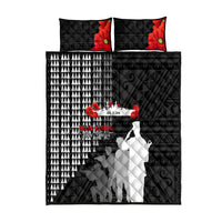 Pearl Harbor Remembrance Day Quilt Bed Set USS Arizona In Memory With Polynesian Pattern LT05 Black - Polynesian Pride