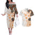 Fiji Couples Matching Off The Shoulder Long Sleeve Dress and Hawaiian Shirt Masi Tapa Pattern Brown LT05 Brown - Polynesian Pride