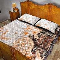 Fiji Quilt Bed Set Masi Tapa Pattern Brown LT05 - Polynesian Pride