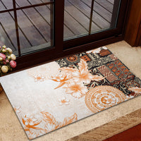 Fiji Rubber Doormat Masi Tapa Pattern Brown LT05 - Polynesian Pride