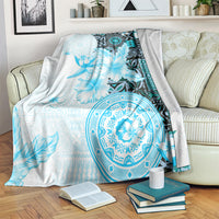 Fiji Blanket Masi Tapa Pattern Blue LT05 - Polynesian Pride