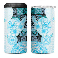 Fiji 4 in 1 Can Cooler Tumbler Masi Tapa Pattern Blue