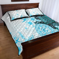 Fiji Quilt Bed Set Masi Tapa Pattern Blue LT05 - Polynesian Pride