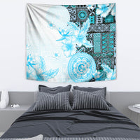 Fiji Tapestry Masi Tapa Pattern Blue LT05 - Polynesian Pride