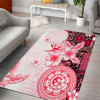 Fiji Area Rug Masi Tapa Pattern Red LT05 - Polynesian Pride