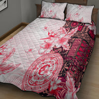Fiji Quilt Bed Set Masi Tapa Pattern Red LT05 - Polynesian Pride