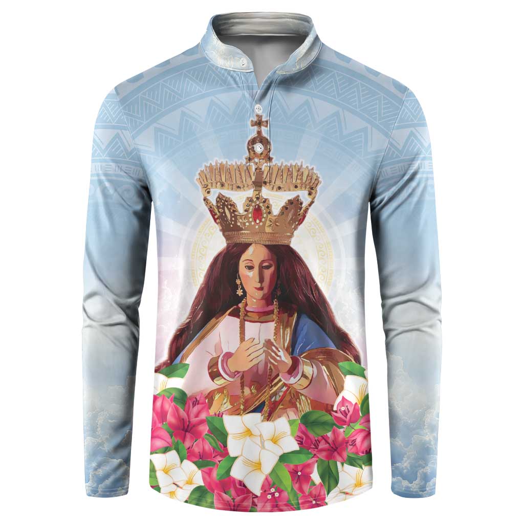 Guam Patroness Button Sweatshirt The Legend Santa Marian Kamalen