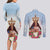 Guam Patroness Couples Matching Long Sleeve Bodycon Dress and Long Sleeve Button Shirt The Legend Santa Marian Kamalen