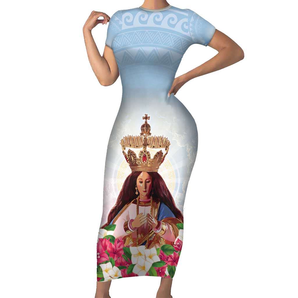 Guam Patroness Short Sleeve Bodycon Dress The Legend Santa Marian Kamalen