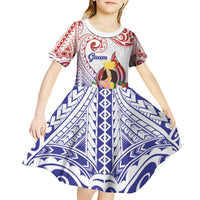 Happy Guam Santa Marian Kamalen Day Kid Short Sleeve Dress
