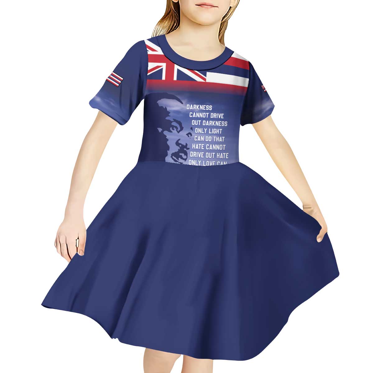 Hawaii MLK Day Kid Short Sleeve Dress