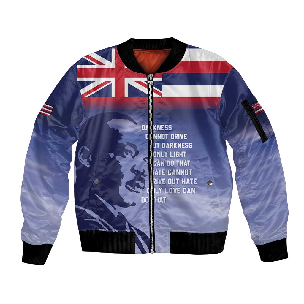 Hawaii MLK Day Sleeve Zip Bomber Jacket