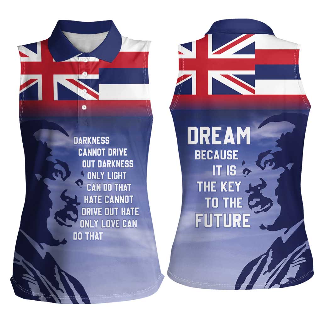 Hawaii MLK Day Women Sleeveless Polo Shirt LT05 - Polynesian Pride