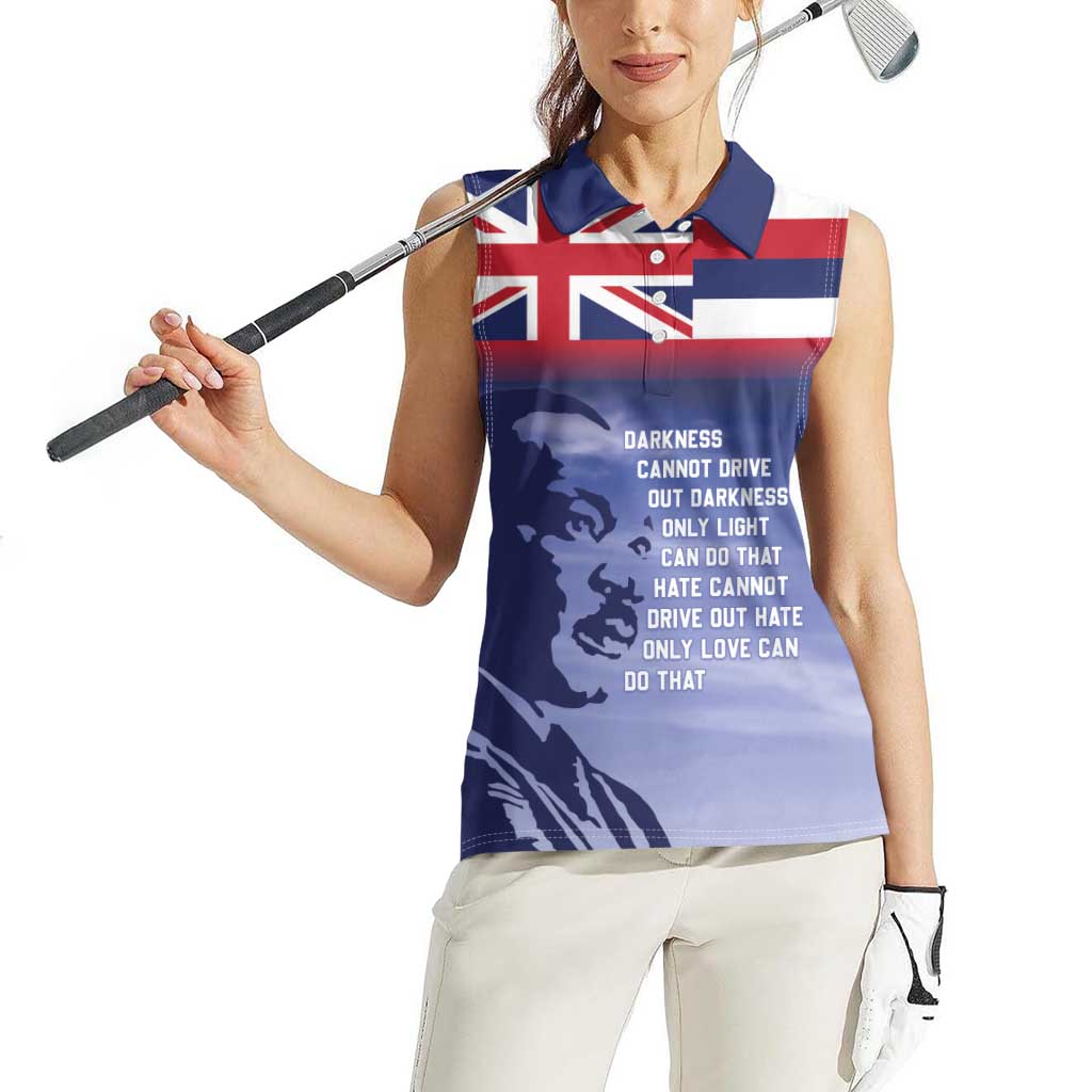 Hawaii MLK Day Women Sleeveless Polo Shirt LT05 - Polynesian Pride