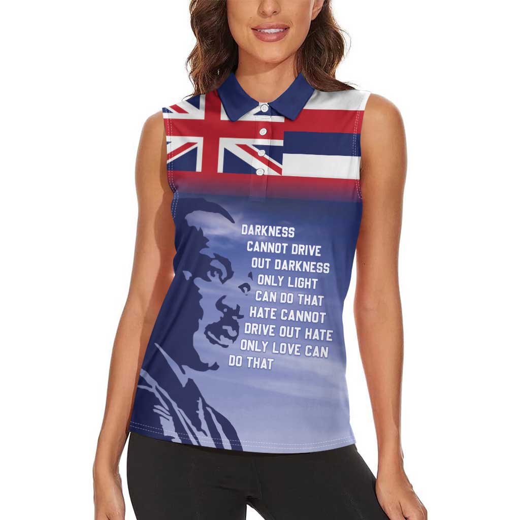 Hawaii MLK Day Women Sleeveless Polo Shirt LT05 - Polynesian Pride