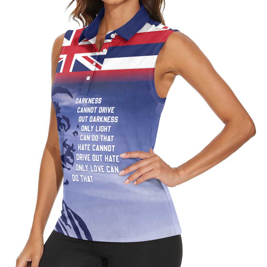 Hawaii MLK Day Women Sleeveless Polo Shirt LT05 - Polynesian Pride