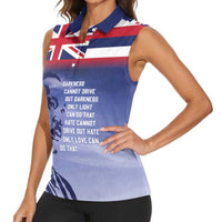 Hawaii MLK Day Women Sleeveless Polo Shirt LT05 - Polynesian Pride