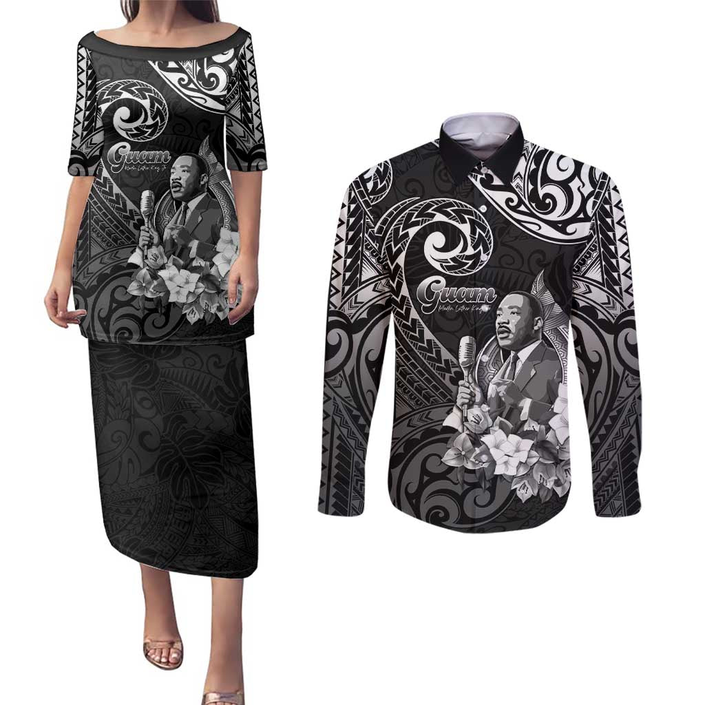 Guam MLK Day Couples Matching Puletasi and Long Sleeve Button Shirt The Legacy Of MLK