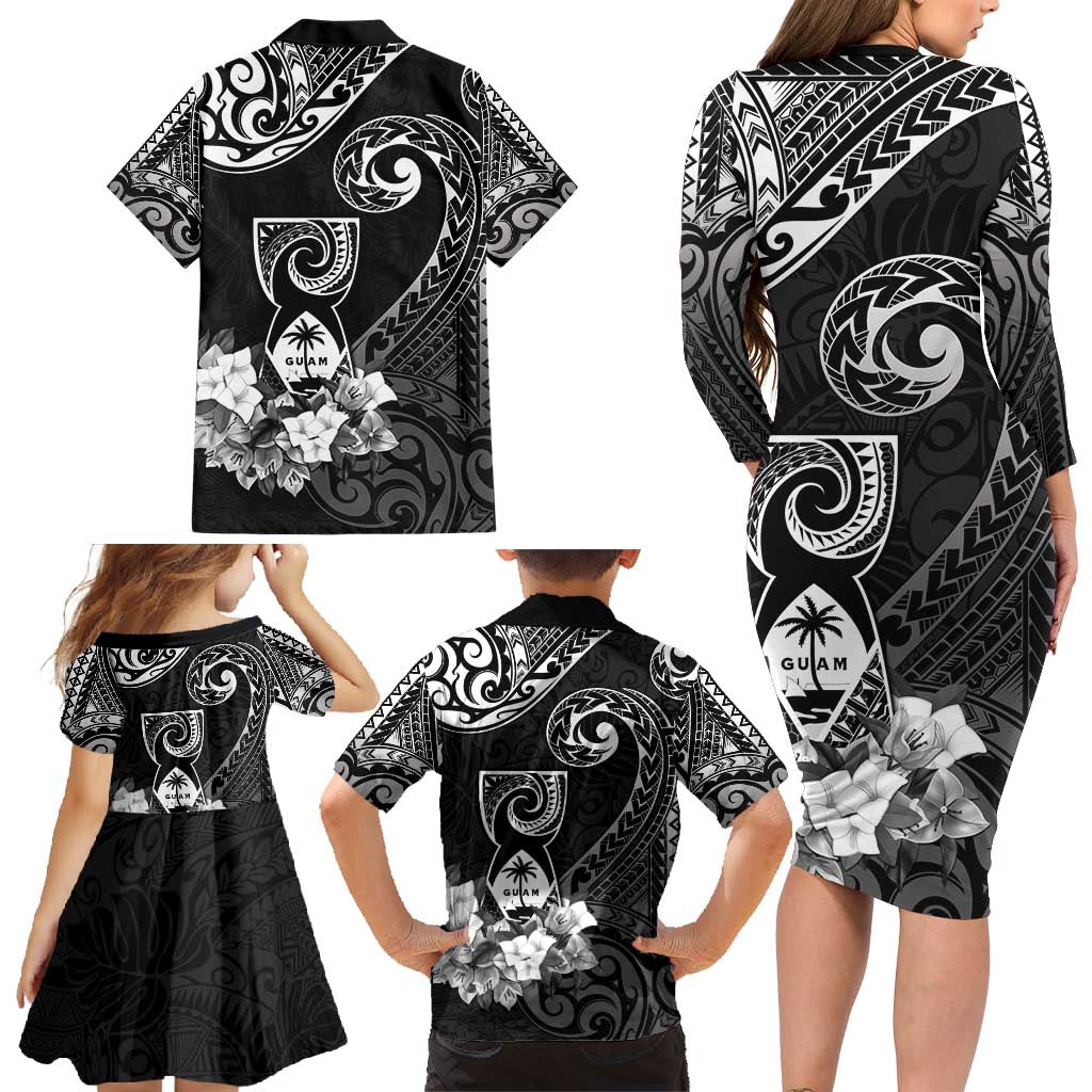 Guam MLK Day Family Matching Long Sleeve Bodycon Dress and Hawaiian Shirt The Legacy Of MLK