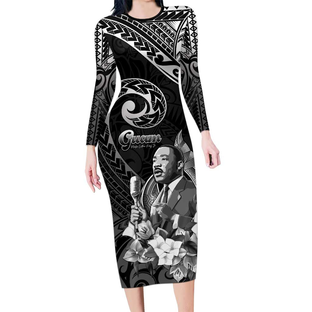 Guam MLK Day Family Matching Long Sleeve Bodycon Dress and Hawaiian Shirt The Legacy Of MLK