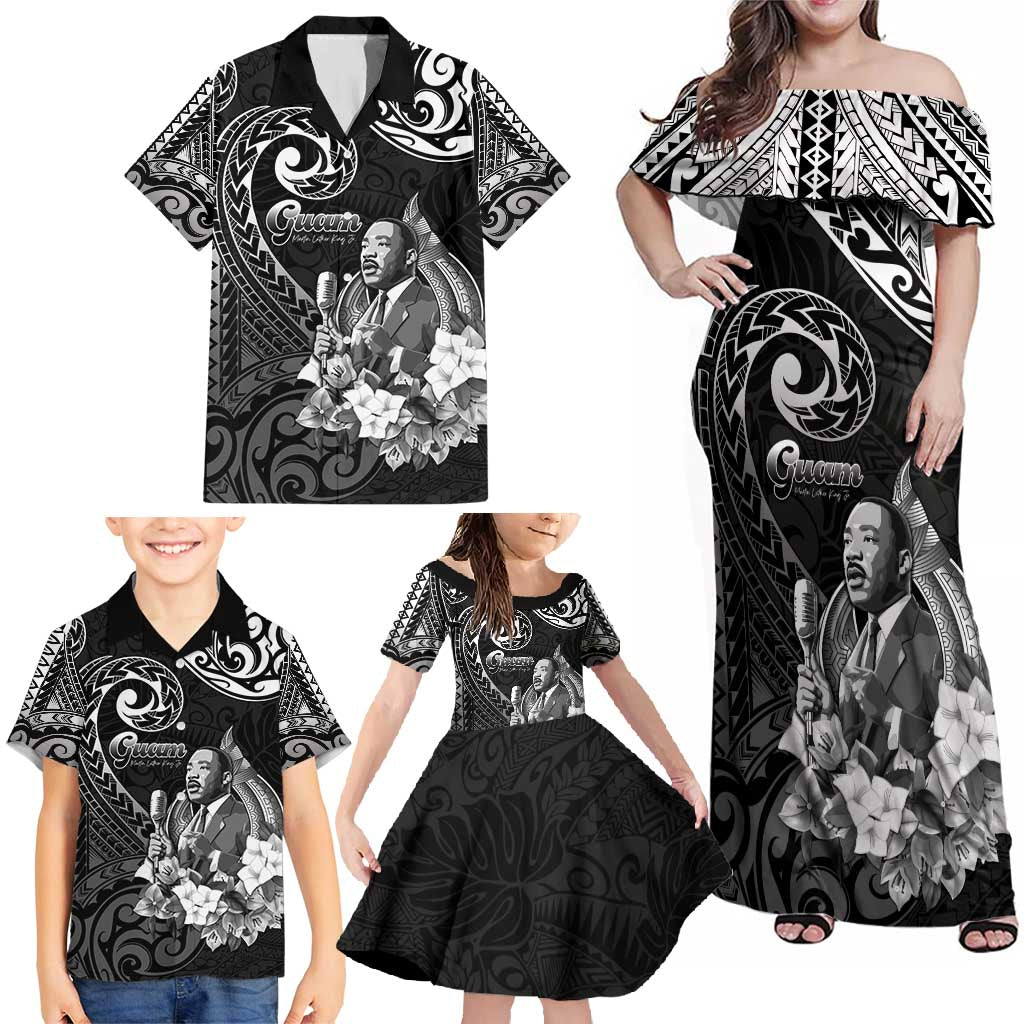 Guam MLK Day Family Matching Off Shoulder Maxi Dress and Hawaiian Shirt The Legacy Of MLK