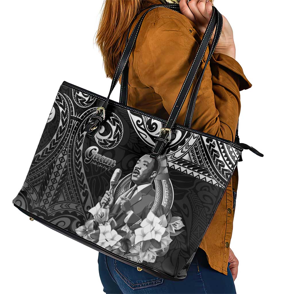 Guam MLK Day Leather Tote Bag The Legacy Of MLK