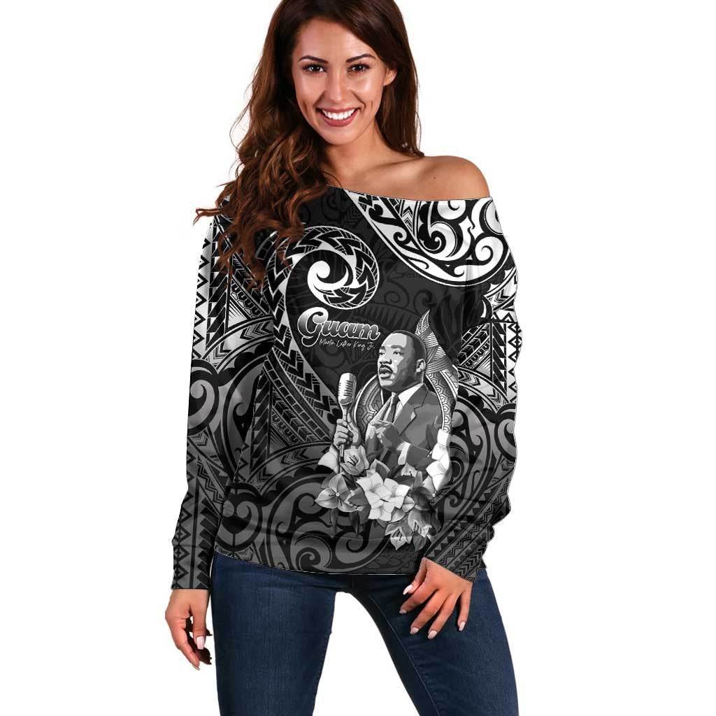 Guam MLK Day Off Shoulder Sweater The Legacy Of MLK