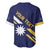 Personalised Happy Nauru Independence Day Baseball Jersey Polynesian Pattern