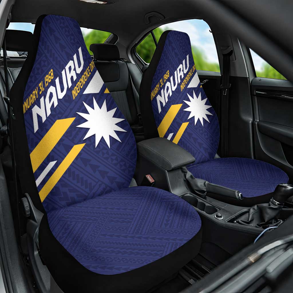 Happy Nauru Independence Day Car Seat Cover Polynesian Pattern