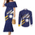 Personalised Happy Nauru Independence Day Couples Matching Mermaid Dress and Long Sleeve Button Shirt Polynesian Pattern