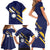 Personalised Happy Nauru Independence Day Family Matching Short Sleeve Bodycon Dress and Hawaiian Shirt Polynesian Pattern