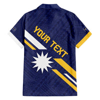 Personalised Happy Nauru Independence Day Family Matching Tank Maxi Dress and Hawaiian Shirt Polynesian Pattern