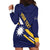 Personalised Happy Nauru Independence Day Hoodie Dress Polynesian Pattern