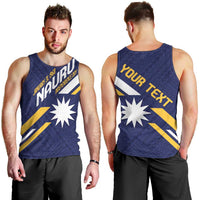 Personalised Happy Nauru Independence Day Men Tank Top Polynesian Pattern
