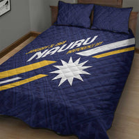 Happy Nauru Independence Day Quilt Bed Set Polynesian Pattern