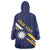 Personalised Happy Nauru Independence Day Wearable Blanket Hoodie Polynesian Pattern