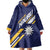 Personalised Happy Nauru Independence Day Wearable Blanket Hoodie Polynesian Pattern