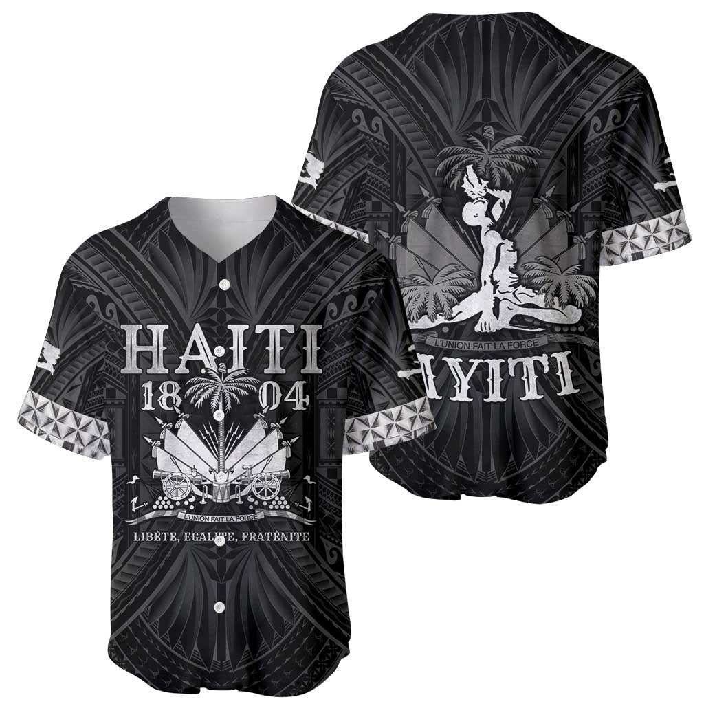 Haiti 1804 Baseball Jersey Polynesian Silver Neg Maron LT05 - Polynesian Pride