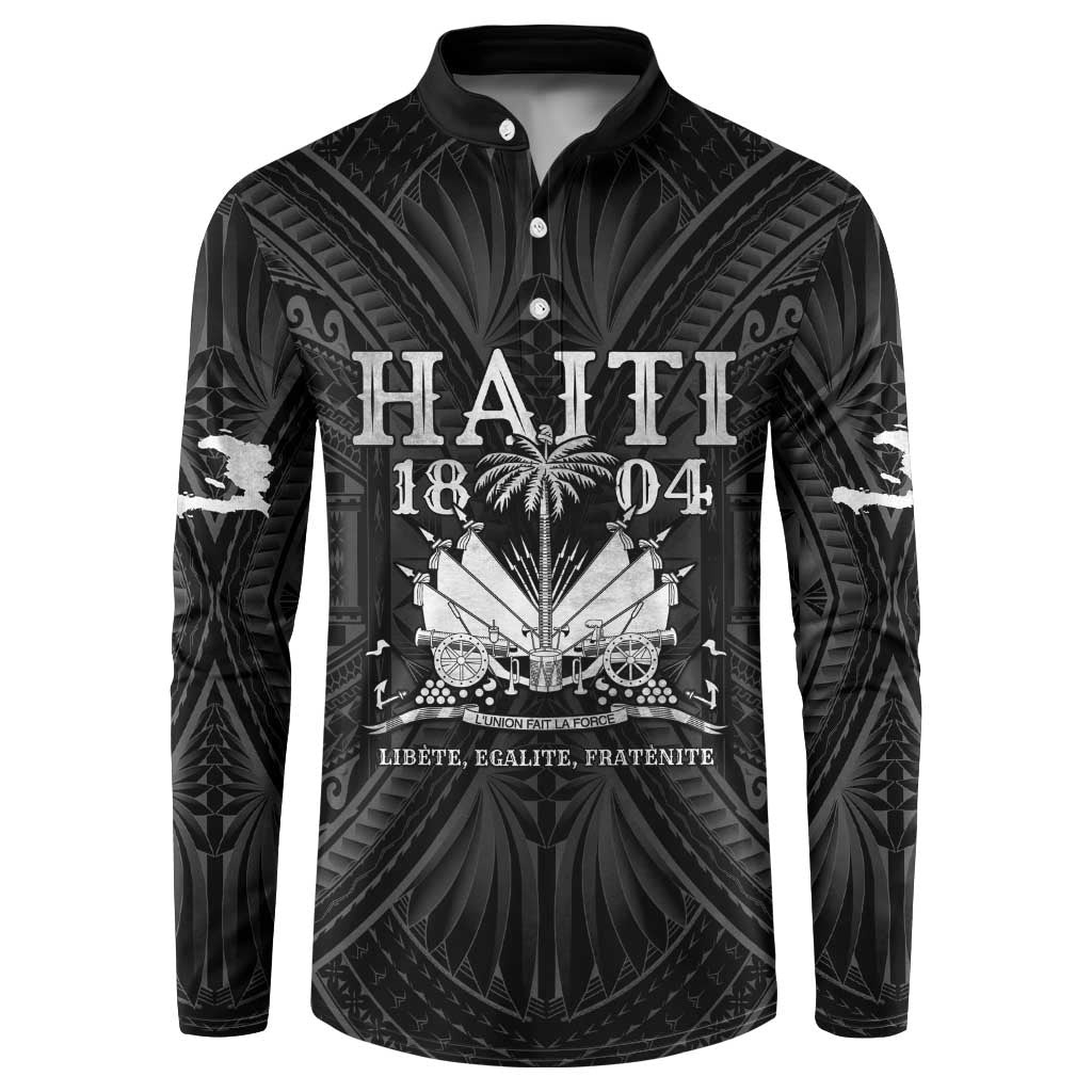 Haiti 1804 Button Sweatshirt Polynesian Silver Neg Maron LT05 Silver - Polynesian Pride